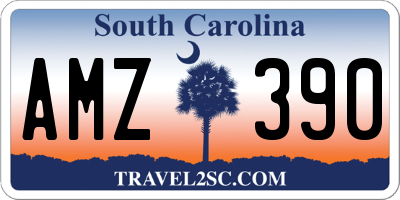 SC license plate AMZ390