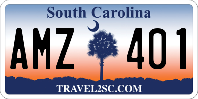 SC license plate AMZ401