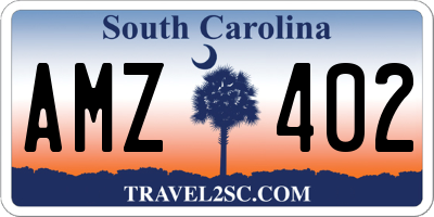 SC license plate AMZ402