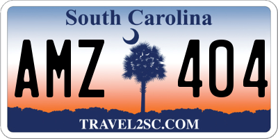 SC license plate AMZ404