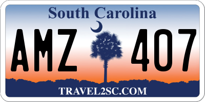 SC license plate AMZ407