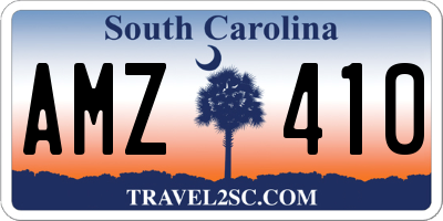 SC license plate AMZ410