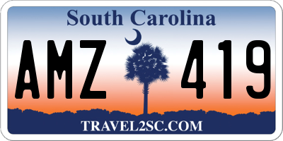 SC license plate AMZ419