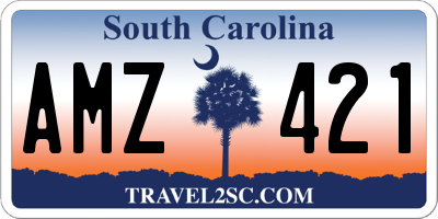 SC license plate AMZ421
