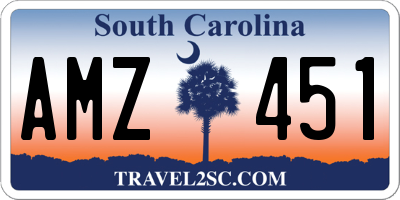 SC license plate AMZ451