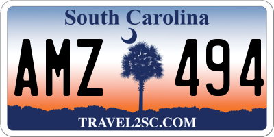 SC license plate AMZ494
