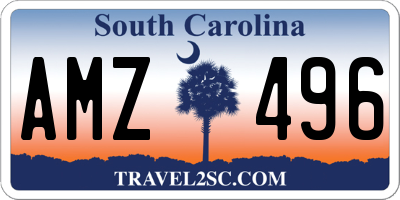 SC license plate AMZ496