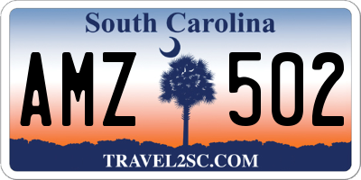 SC license plate AMZ502