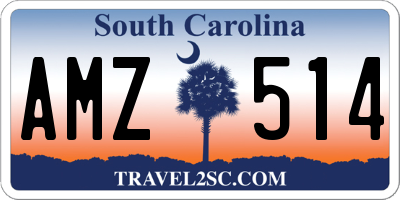 SC license plate AMZ514