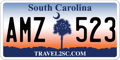 SC license plate AMZ523