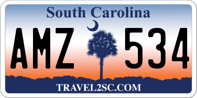 SC license plate AMZ534