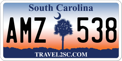 SC license plate AMZ538