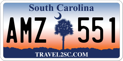 SC license plate AMZ551