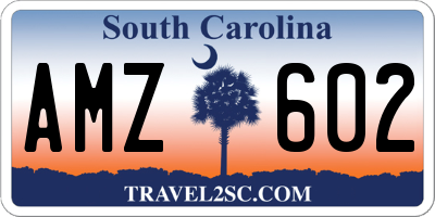 SC license plate AMZ602