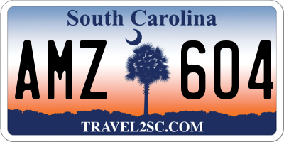 SC license plate AMZ604