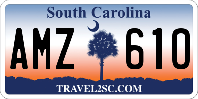 SC license plate AMZ610