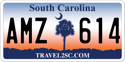 SC license plate AMZ614