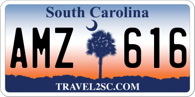 SC license plate AMZ616