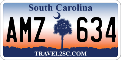SC license plate AMZ634