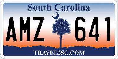 SC license plate AMZ641