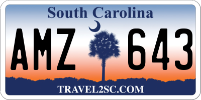 SC license plate AMZ643