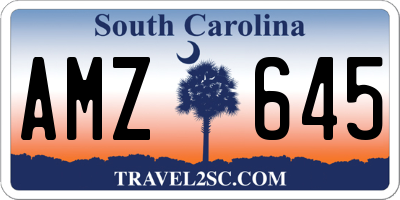 SC license plate AMZ645