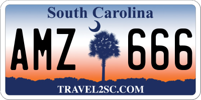 SC license plate AMZ666