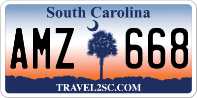 SC license plate AMZ668