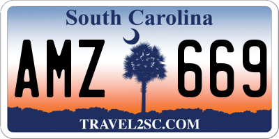 SC license plate AMZ669
