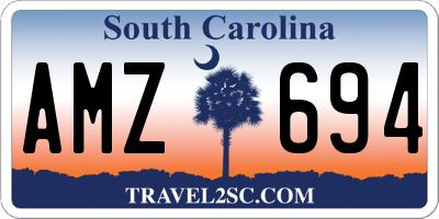 SC license plate AMZ694