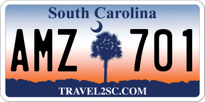 SC license plate AMZ701