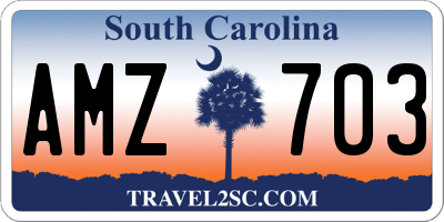 SC license plate AMZ703