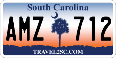 SC license plate AMZ712