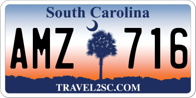 SC license plate AMZ716