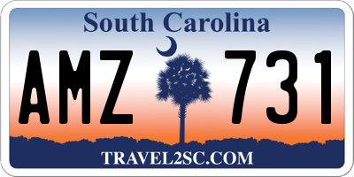 SC license plate AMZ731