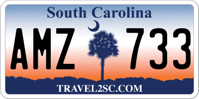 SC license plate AMZ733
