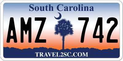 SC license plate AMZ742