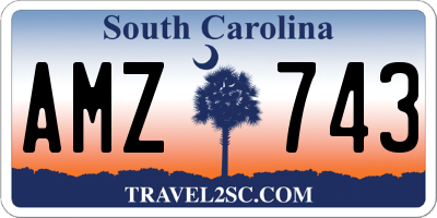 SC license plate AMZ743