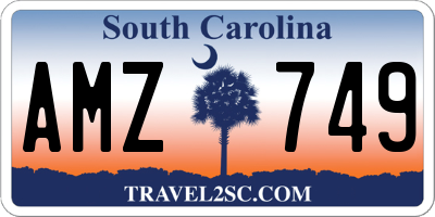 SC license plate AMZ749