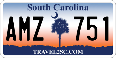 SC license plate AMZ751