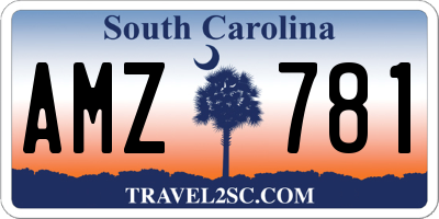 SC license plate AMZ781