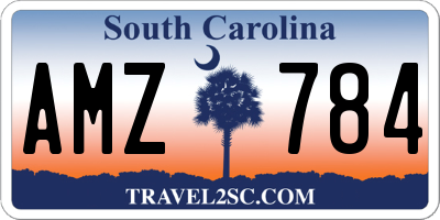 SC license plate AMZ784
