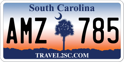 SC license plate AMZ785