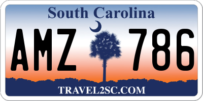 SC license plate AMZ786