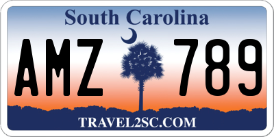 SC license plate AMZ789