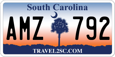SC license plate AMZ792