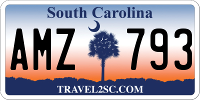 SC license plate AMZ793