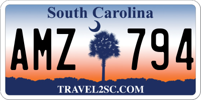 SC license plate AMZ794