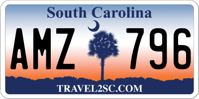 SC license plate AMZ796