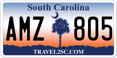 SC license plate AMZ805